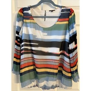 Milano Accordion 3/4 Sleeve Blouse Multicolor Size Medium